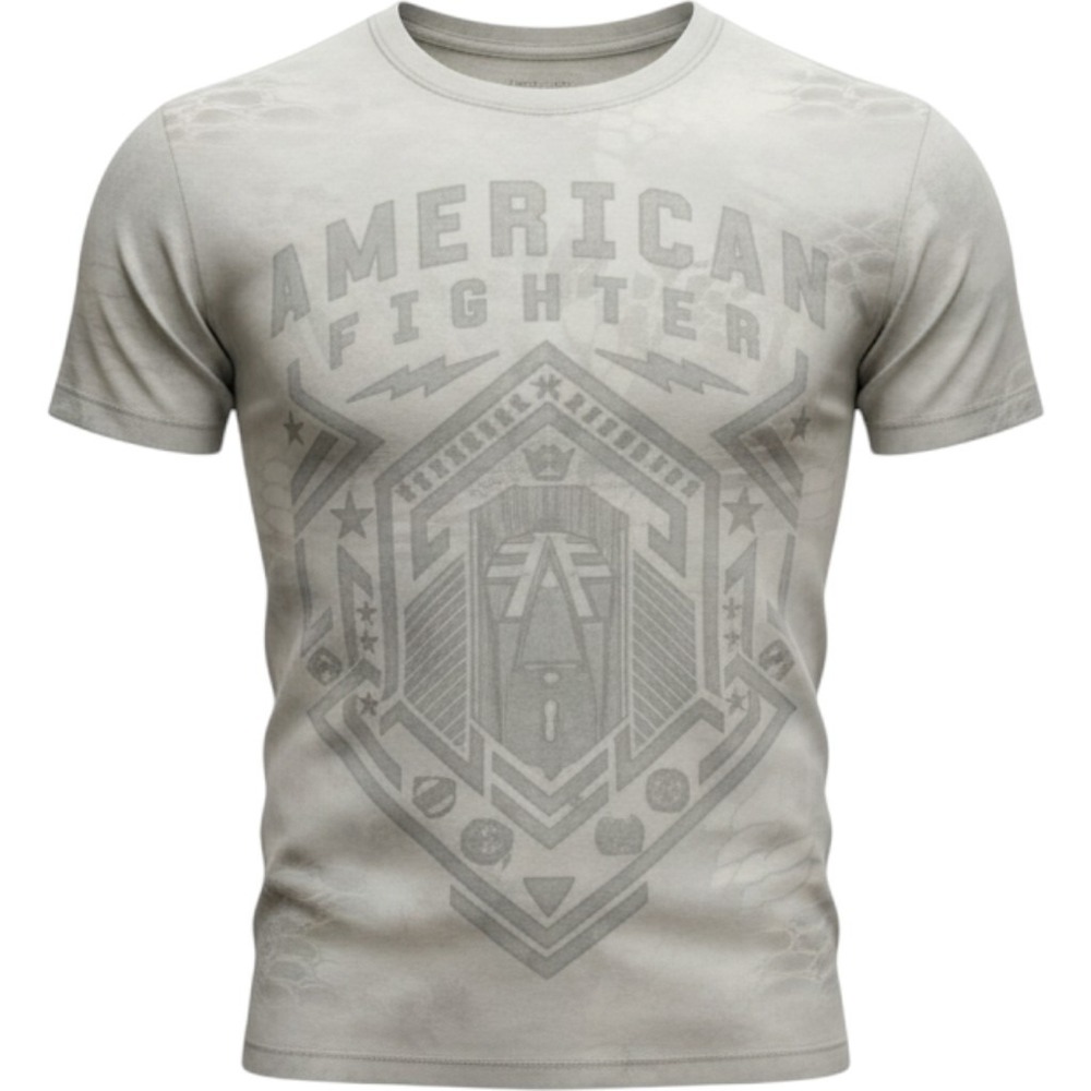 American Fighter Mens Large Gray Graphic T-Shirt Short Sleeve MMA Athletic Fit
